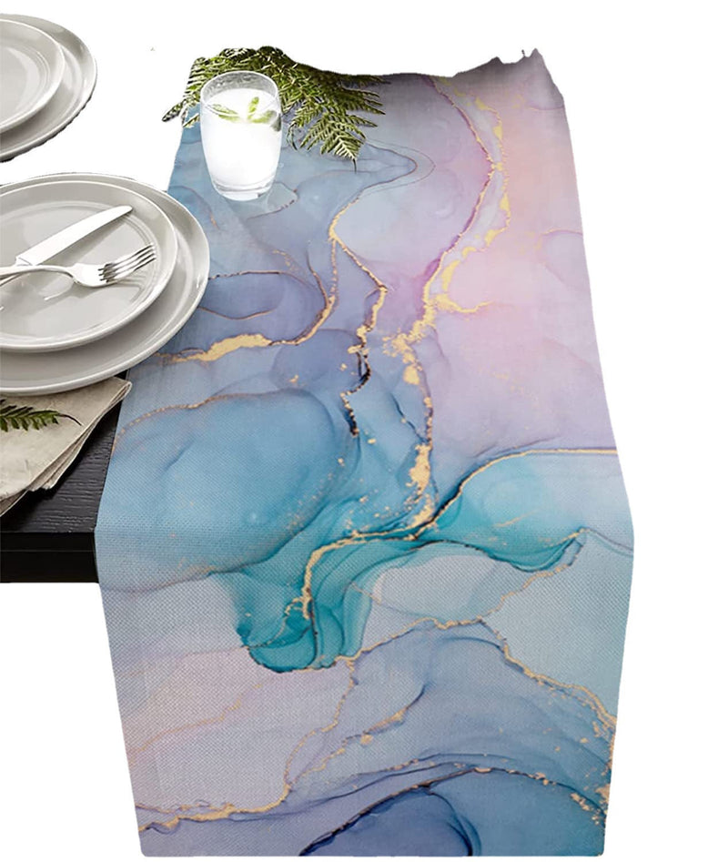 Ombre Cotton Linen Table Runners 12x108 Inch Bulk Pack for Restaurant Party Wedding Holiday Decorations