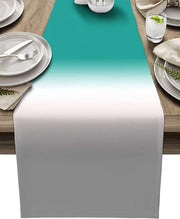 Ombre Cotton Linen Table Runners 12x108 Inch Bulk Pack for Restaurant Party Wedding Holiday Decorations