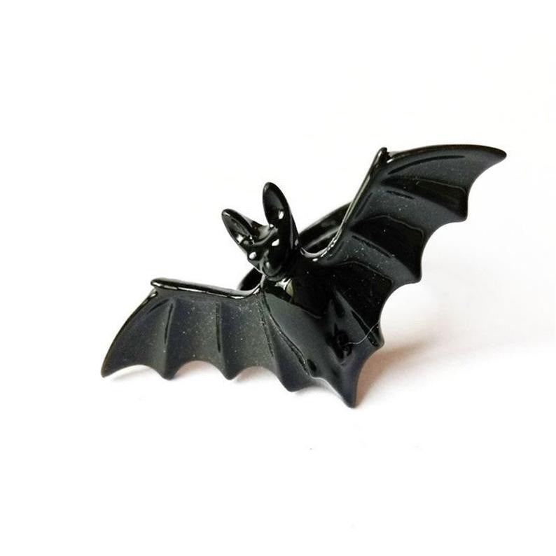 Bulk 12 Pcs Vintage Gothic Bat Rings Adjustable Halloween Bat Wing Rings for Women and Men Halloween Cosplay Party Accessories Wholesale