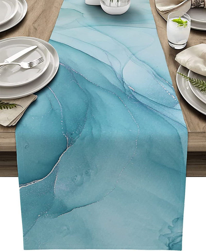 Ombre Cotton Linen Table Runners 12x108 Inch Bulk Pack for Restaurant Party Wedding Holiday Decorations