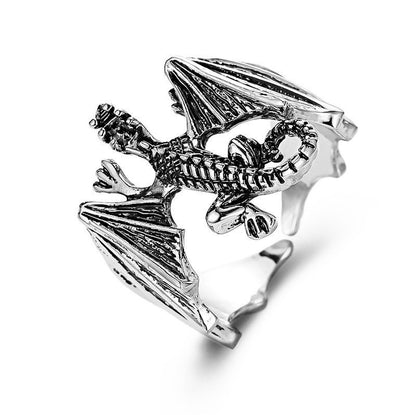Bulk 12 Pcs Vintage Gothic Bat Rings Adjustable Halloween Bat Wing Rings for Women and Men Halloween Cosplay Party Accessories Wholesale