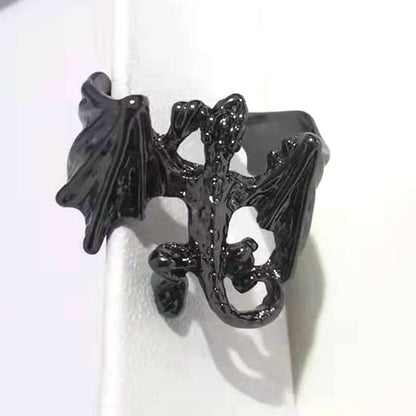 Bulk 12 Pcs Vintage Gothic Bat Rings Adjustable Halloween Bat Wing Rings for Women and Men Halloween Cosplay Party Accessories Wholesale