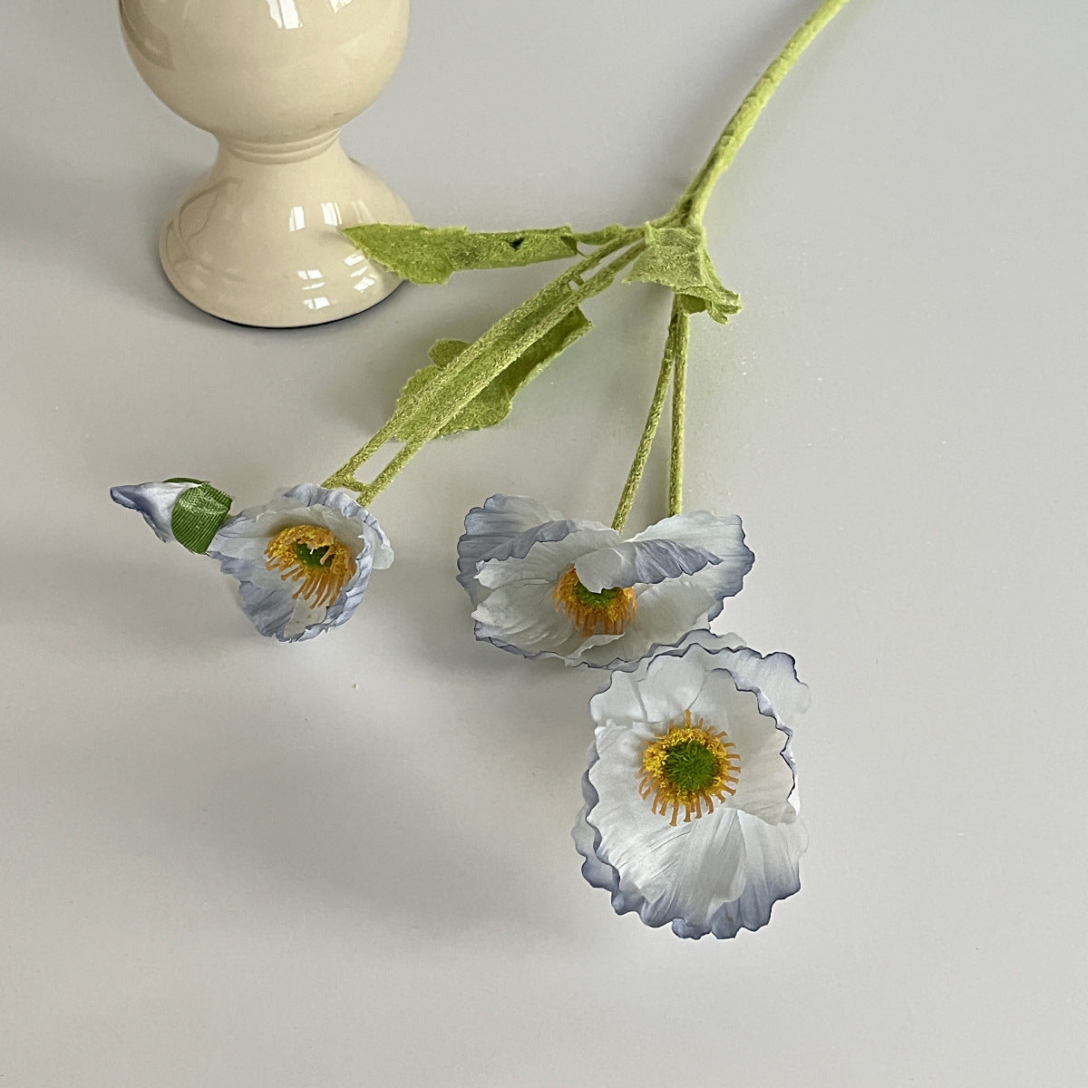 Bulk 23" Artificial Silk Poppy Flowers Fake Poppy with Stems for Home Wedding Party Tables Decor Wholesale