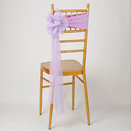 Bulk 2 Pcs Organza Back Flower Chair Sashes Wedding Banquet Decoration Wholesale