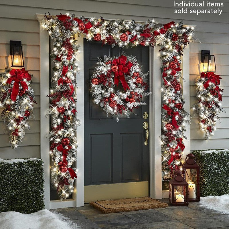 Bulk Christmas Velvet Flower Wreaths Door Hangings Festive Decorations for Holiday Garland Wholesale