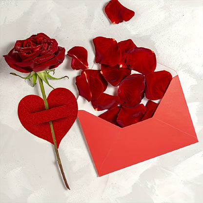 10-Pack 4” Red Felt Heart Utensil Holders - Birthday Party Table Decor