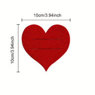 10-Pack 4” Red Felt Heart Utensil Holders - Birthday Party Table Decor
