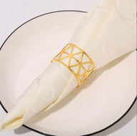 10-Pack Greek Key Metallic Napkin Rings – Banquet Table Setting Decor