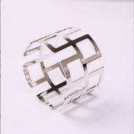 10-Pack Greek Key Metallic Napkin Rings – Banquet Table Setting Decor