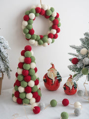 Bulk Wool Felt Christmas Tree Ornaments 20 Pcs Pom Pom Garland Balls Hanging Wreath Decorations