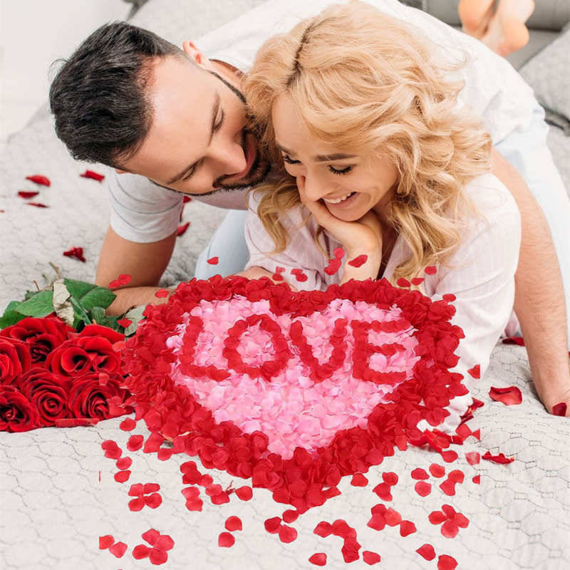 Faux Rose Petals for Wedding Engagement Decorations, Artificial Silk Flower Petals, 200 Pcs