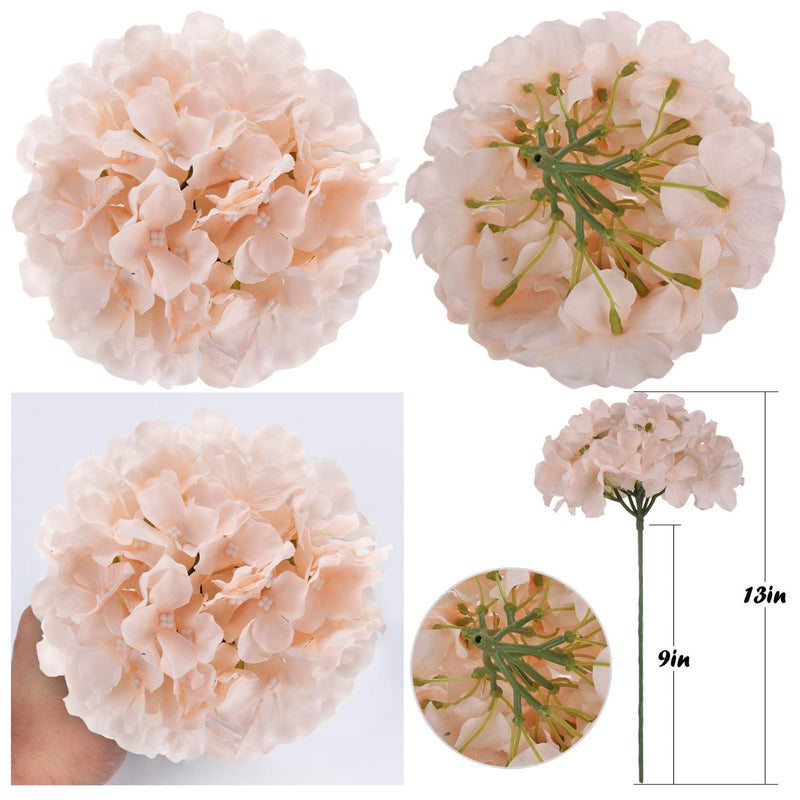 10 Pcs Silk Hydrangea Heads Artificial Flowers Blueberry Blue 4 Inch Realistic for Wedding Home Decor