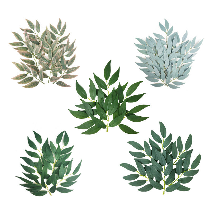 100 Pcs Artificial Willow Leaves for Crafts Wedding Decoration Bulk Pack