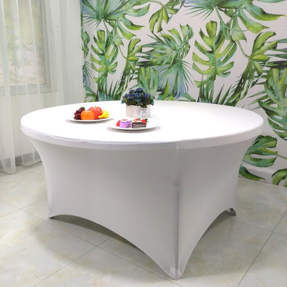 Bulk 10 Pcs Round Tablecloths Spandex Stretchable Table Cloth Wholesale