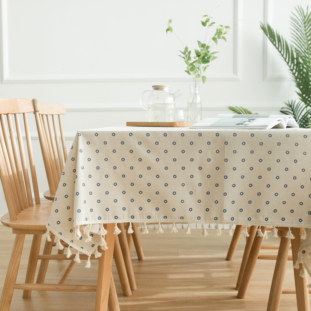 Bulk Cotton Linen Tablecloth with little Lace Table Cover for Home Dinning Tabletop Home Decoration Wholesale