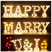 LED Letter Lights Bulk Set, Battery Powered Light Up Letters for Wedding Birthday Party, Home Bar Decoration