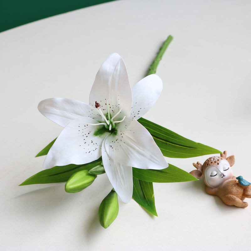14 Inch Oriental Lily Stems 10 Pcs Real Touch Artificial Flowers for Table Centerpieces Arrangements