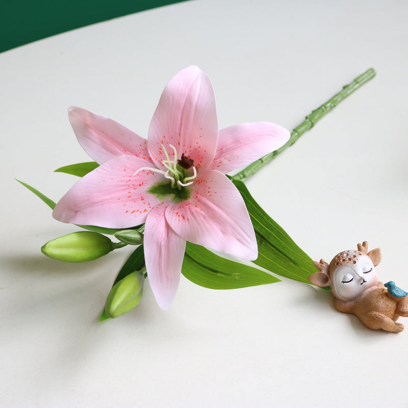 14 Inch Oriental Lily Stems 10 Pcs Real Touch Artificial Flowers for Table Centerpieces Arrangements