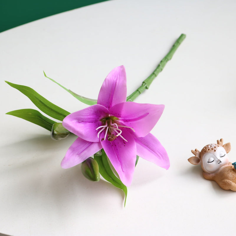 14 Inch Oriental Lily Stems 10 Pcs Real Touch Artificial Flowers for Table Centerpieces Arrangements