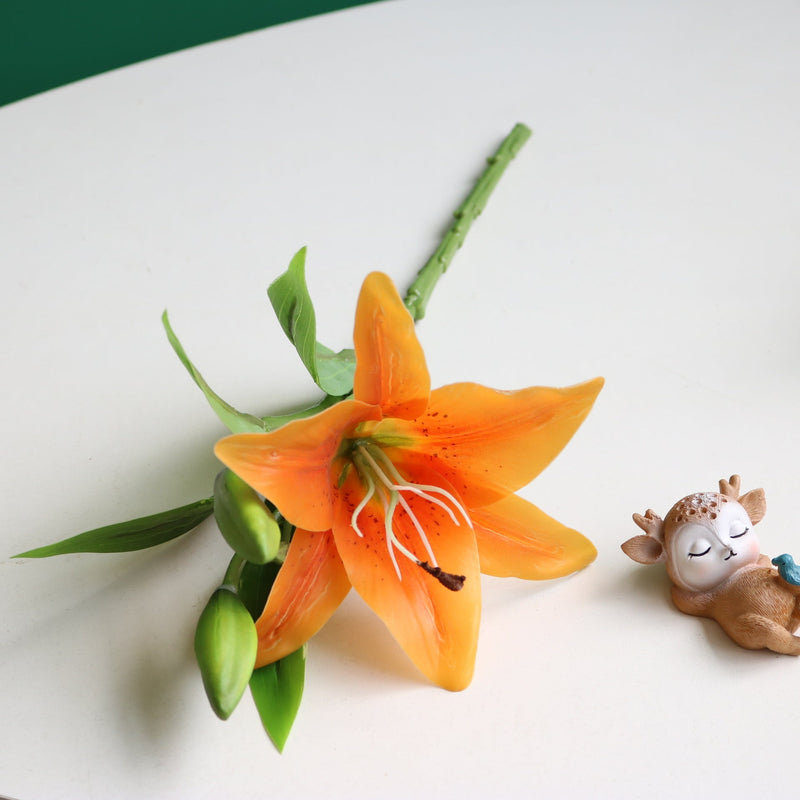 14 Inch Oriental Lily Stems 10 Pcs Real Touch Artificial Flowers for Table Centerpieces Arrangements
