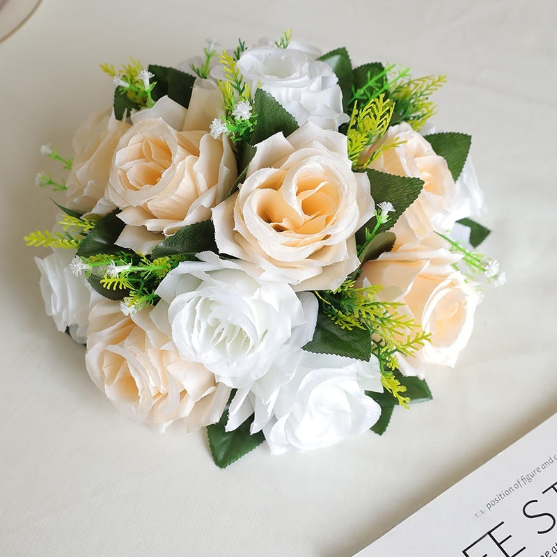 10 Pcs Artificial Fabric Rose Flower Balls Bulk Kissing Ball Decorations