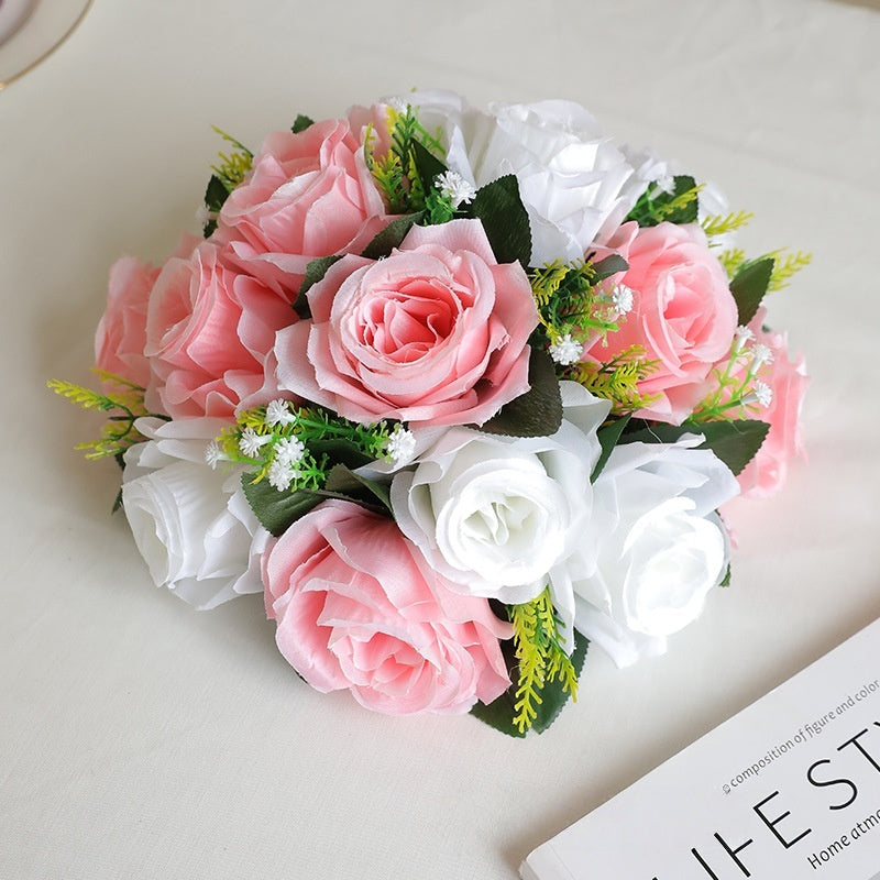10 Pcs Artificial Fabric Rose Flower Balls Bulk Kissing Ball Decorations