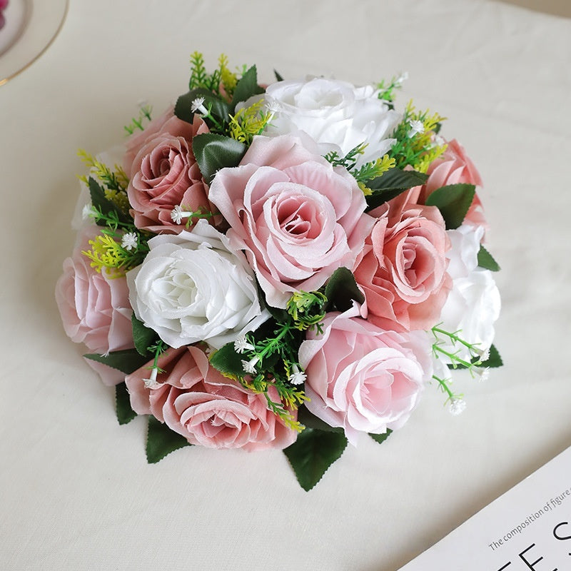 10 Pcs Artificial Fabric Rose Flower Balls Bulk Kissing Ball Decorations