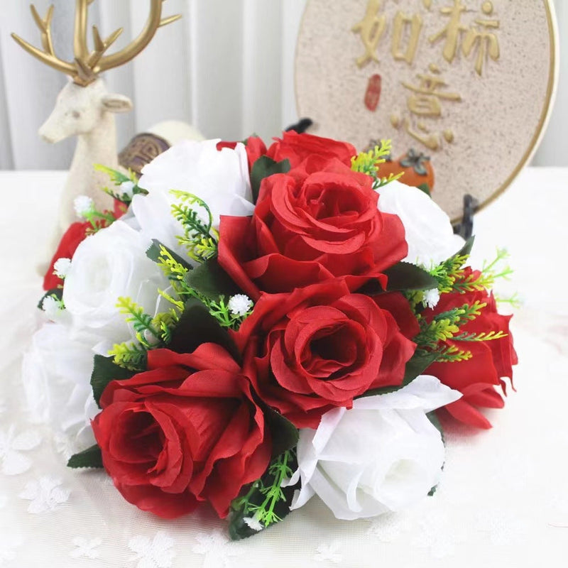 10 Pcs Artificial Fabric Rose Flower Balls Bulk Kissing Ball Decorations