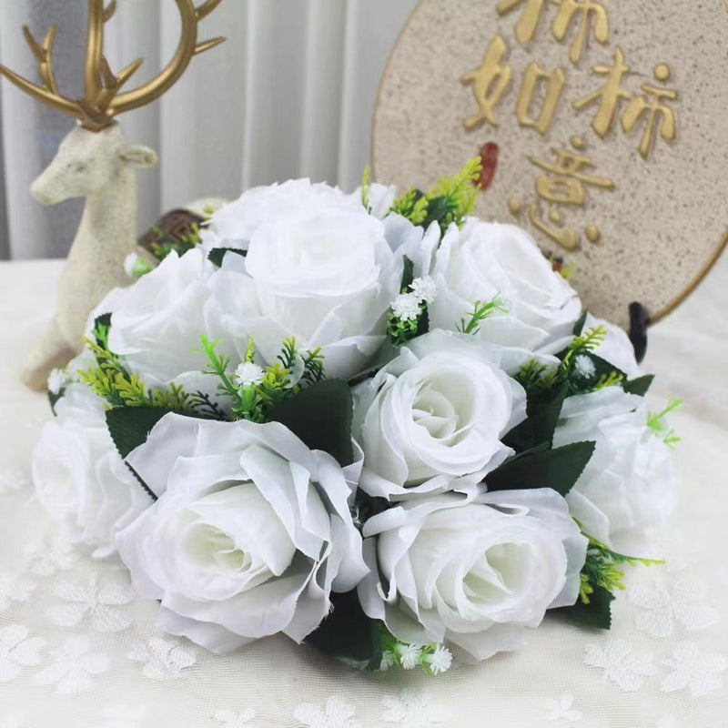 10 Pcs Artificial Fabric Rose Flower Balls Bulk Kissing Ball Decorations