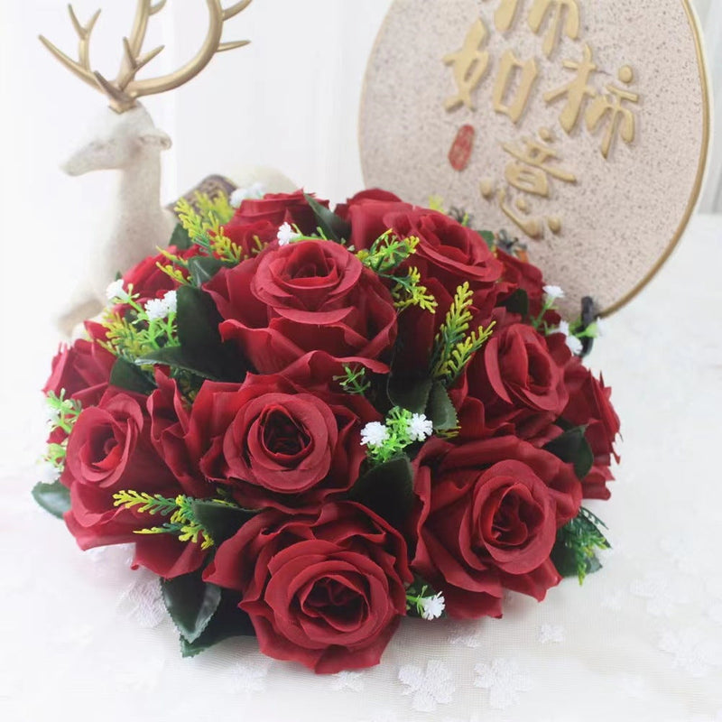 10 Pcs Artificial Fabric Rose Flower Balls Bulk Kissing Ball Decorations