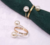 Bulk 10 Pcs Elegant Spiral Faux Pearl Napkin Rings - Perfect for Weddings and Party Table Decor Wholesale