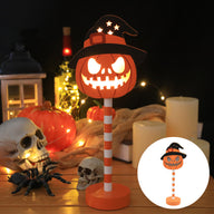 Bulk 2Pcs Halloween LED Pumpkin Ghost Skull Wooden Decorations – Spooky Light-Up Party Decor Wholesale