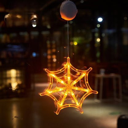 Bulk Halloween Decor LED Pumpkin String Lights with Suction Cups Spooky Ghost Lanterns and Spider Web Hanging Lights Wholesale