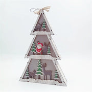 3 Pcs Light Up Christmas Tree Ornaments Set for Desktop Decor Artificial Holiday Decoration