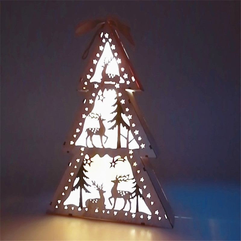 3 Pcs Light Up Christmas Tree Ornaments Set for Desktop Decor Artificial Holiday Decoration