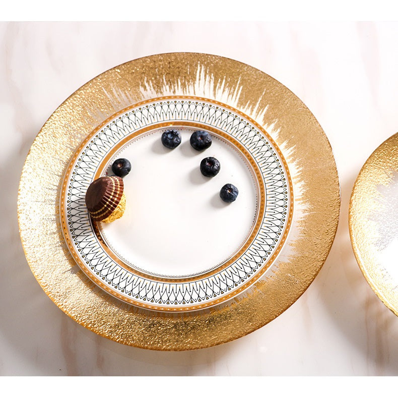 Bulk Round Glass Charger Plates for Wedding Party Event Tabletop Decor Wholesale