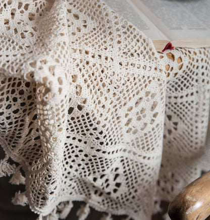 Bulk Vintage Crochet Lace Table Runner Round Tablecloths for Home Wholesale