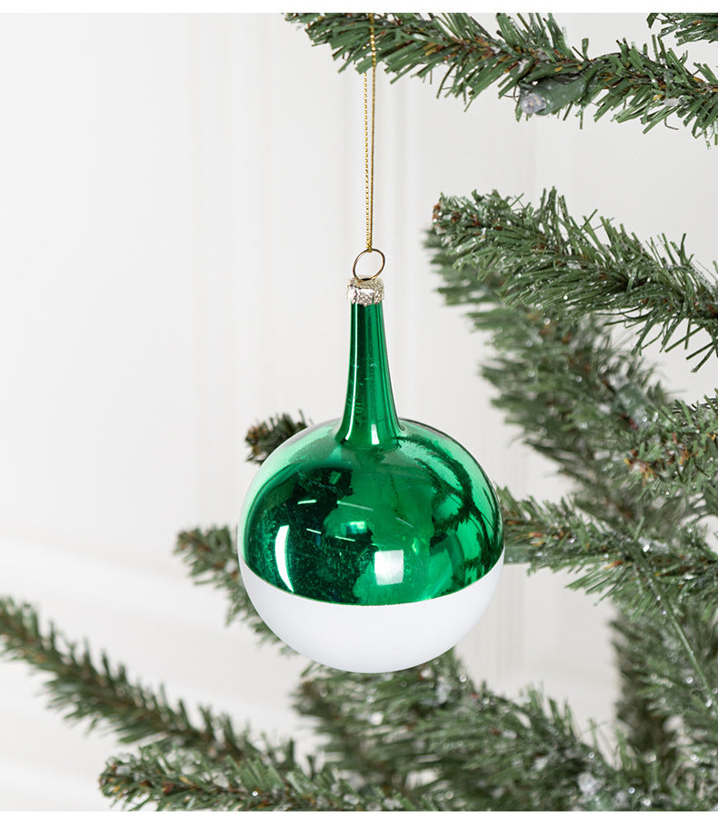 Christmas Ornament Glass Ball with Rope, Onion Shape, Bulk Set for Tree Decoration