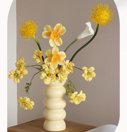 Bulk Ceramic Flower Vase Ribbing Modern Unique Home Party Decor Wholesale