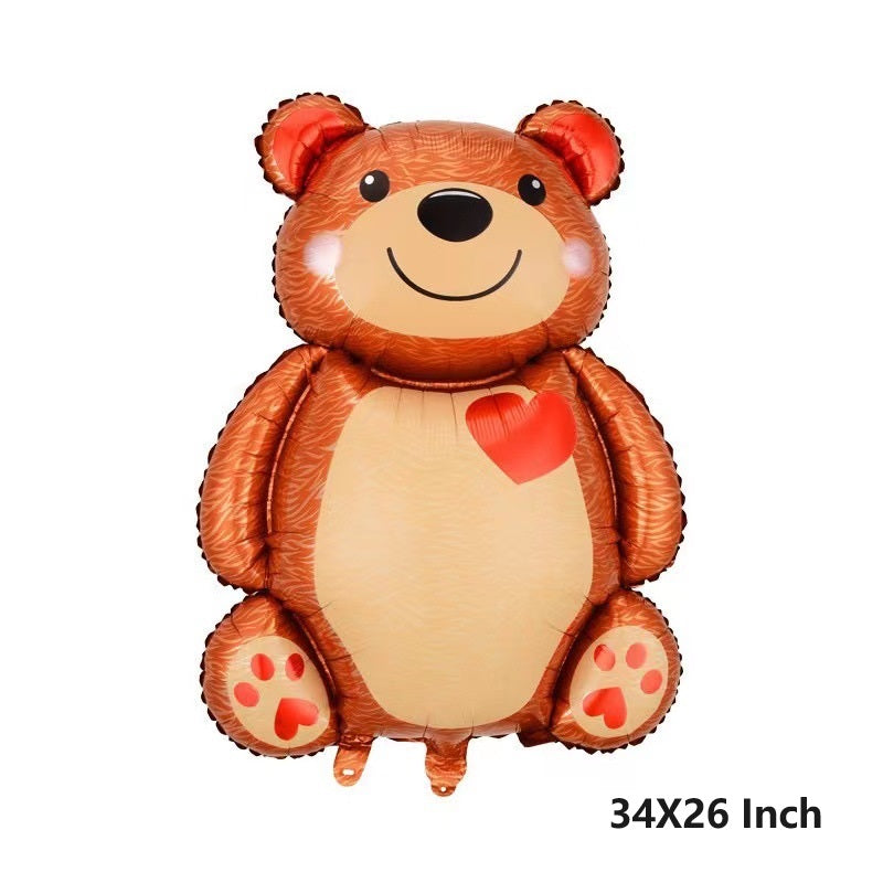 Bulk 50 Pcs 34" Extra Large Cuddle Love Bear Balloon Aluminum Foil Balloon For Valentine's Day Birthday Parties Creative Gifts Wholesale