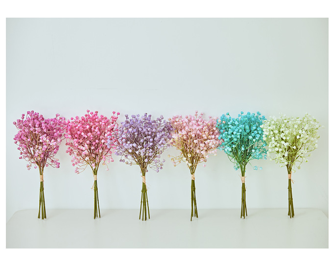 6 Pcs Artificial Gypsophila Baby's Breath Bouquet Bulk Wholesale Silk Flowers