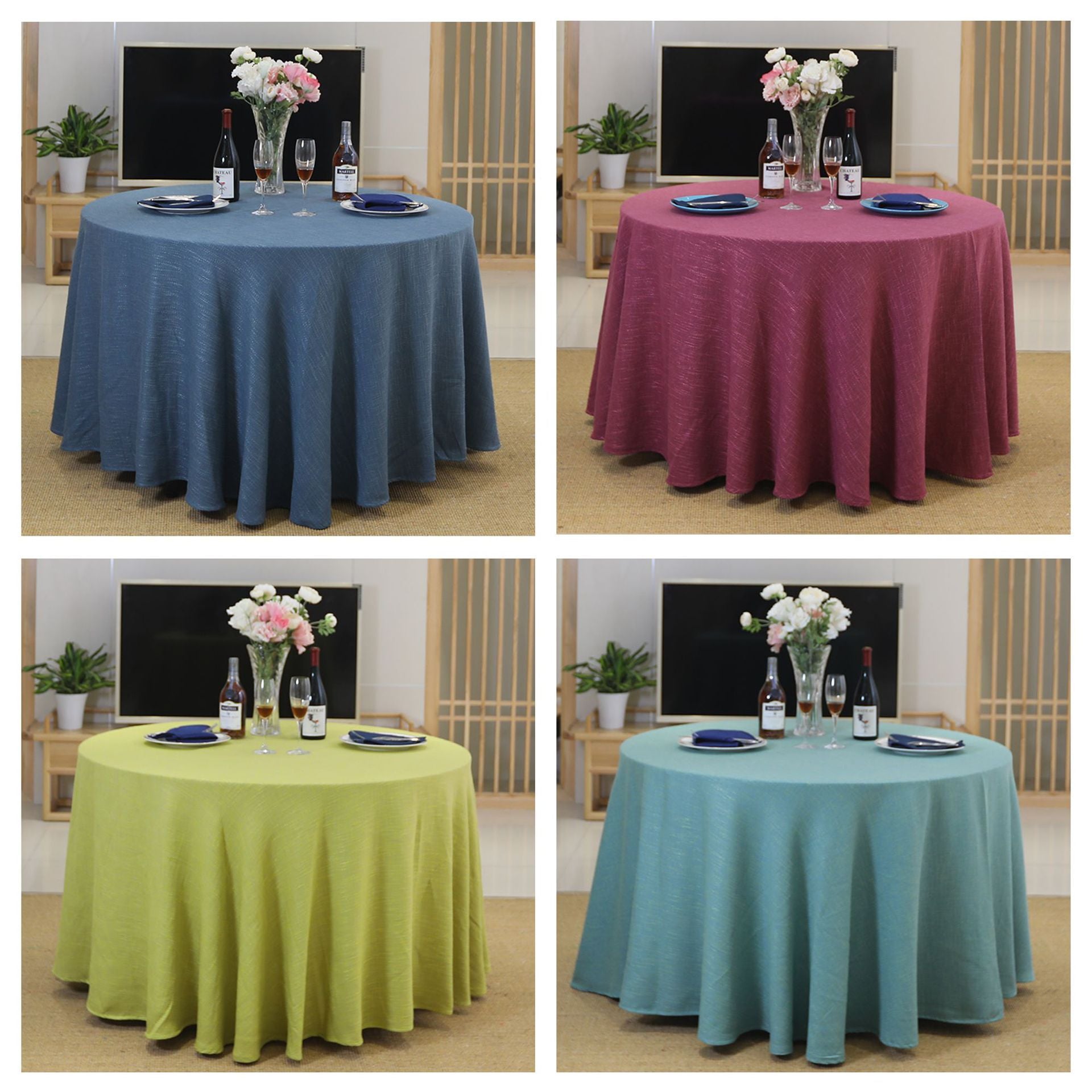 Bulk from 2 sqm Custom Hotel & Family Tablecloth - Square & Round Cotton & Linen Table Skirts Wholesale