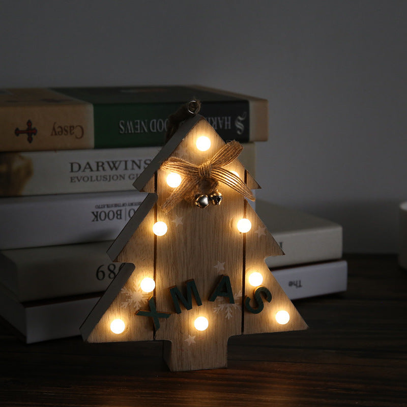 LED Five-Pointed Star and Heart Shape Christmas Ornaments with Bells and Bows, Bulk Holiday Tree Decorations