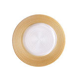 Bulk Glass Charger Plates with Golden Edge Texture for Western Food Plate Steak Salad Dessert Dinner Plates Wholesale