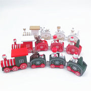 3 Pcs Christmas Mini Train Decor Set with Snowman Ornament for Holiday Party Decoration
