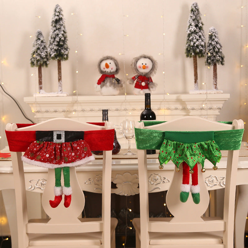 Christmas Chair Covers - New Santa Belt Elf & Girl Skirt Styles | 18x12 Inches