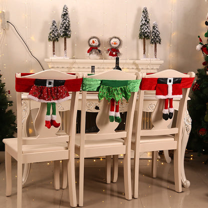 Christmas Chair Covers - New Santa Belt Elf & Girl Skirt Styles | 18x12 Inches