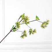 Artificial Cherry Blossom Branches 22 Inch 10 Pcs Green Silk Snow Cherry Tree Stems for Home Decor
