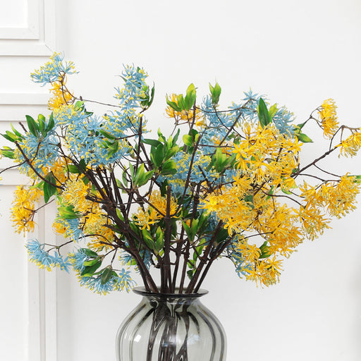 Artificial Cherry Blossom Branches 22 Inch 10 Pcs Green Silk Snow Cherry Tree Stems for Home Decor