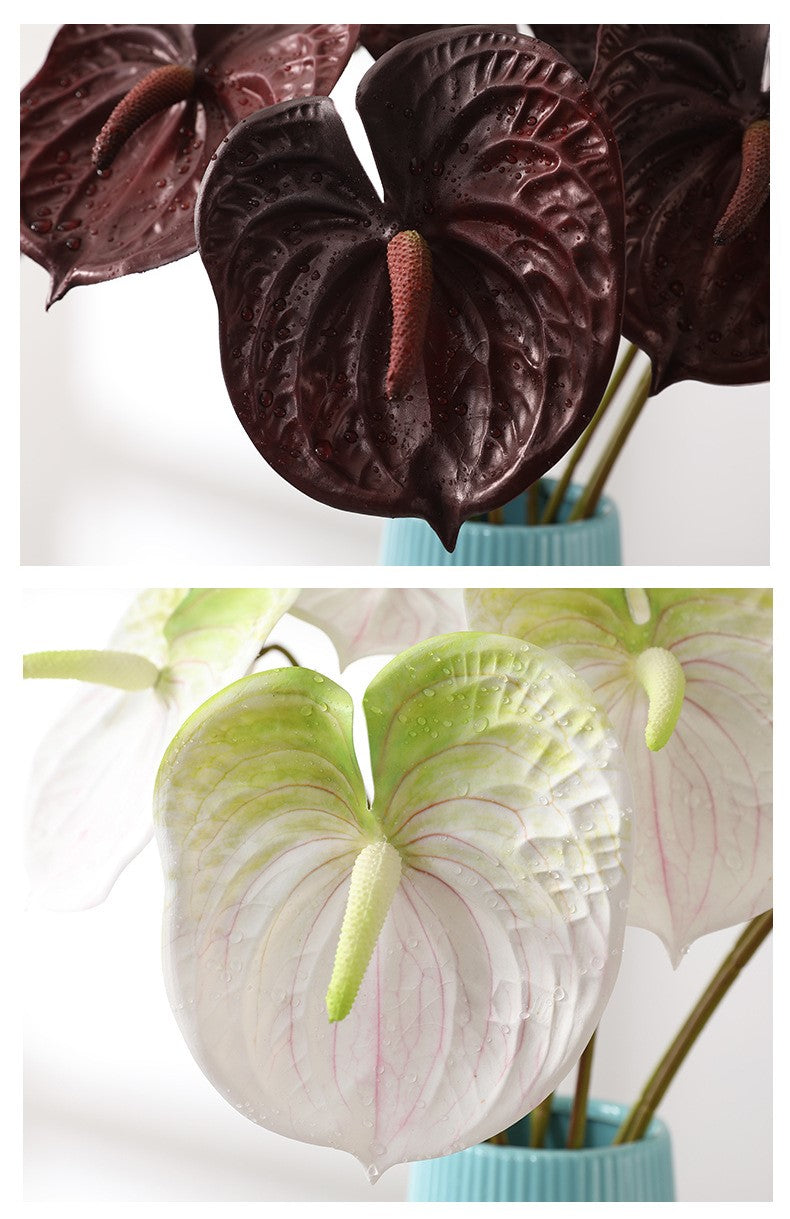 27 Inch Anthurium Stem Artificial Tropical Flower UV Resistant Bulk 10 Pcs